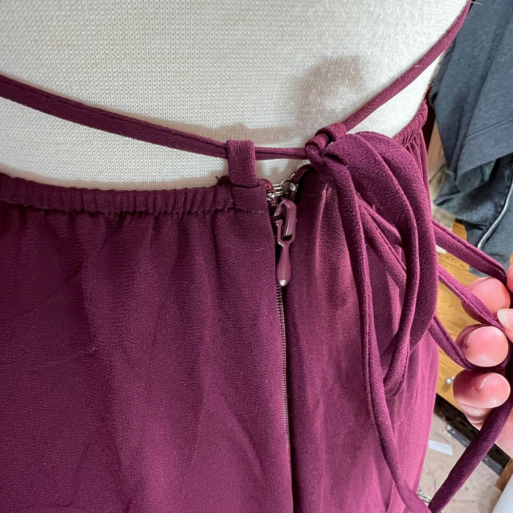 Show Me Your Mumu Kendall Strappy Maxi Dress Sz M Merlot Bridesmaid Formal Gown - Picture 9 of 11